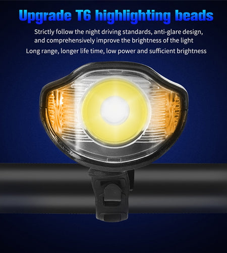 Waterproof Bicycle Light USB Rechargeable Bike Front Light Flashlight With Bike Computer LCD Speedometer Cycling Head Light Horn