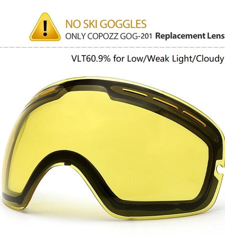 Double brightening lens for ski goggles of Model GOG-201 increase the brightness Cloudy night to use(only lens)