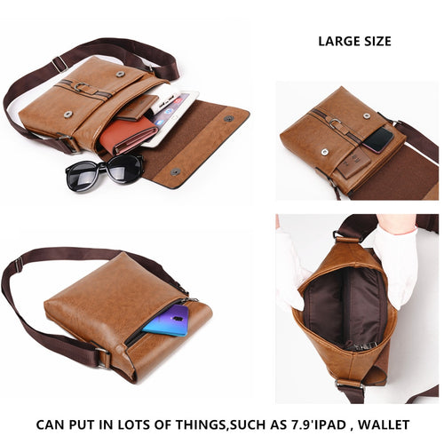 Load image into Gallery viewer, Brand High Quality Pu Leather Cross body Messenger Bag For Man iPad Famous Men Shoulder Bag Casual Business Tote Bags
