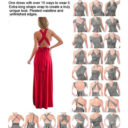 Load image into Gallery viewer, Elegant Multiway Convertible Wrap Maxi Dress-women-wanahavit-Red-S-wanahavit
