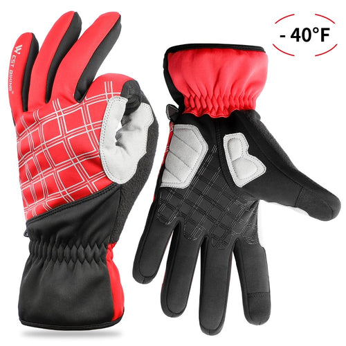 Load image into Gallery viewer, Winter Cycling Gloves Thermal Full Finger Bike Gloves Touch Screen Windproof Warm Outdoor Sports Ski Bicycle Gloves
