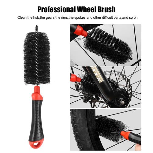 Load image into Gallery viewer, Bike Cleaning Brush MTB Bicycle Wheel Tire Rim Brush Washing Cleaning Tool Set Multifunction Cycling Hub Gears Brush
