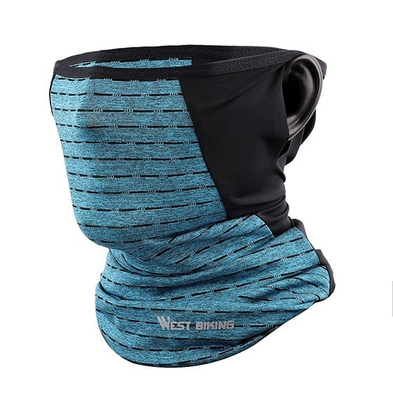 Summer Ice Fabric Cycling Face Mask UV Protection Breathable Sport Scarf Ear Hanging Bike Bandanas Face Mask