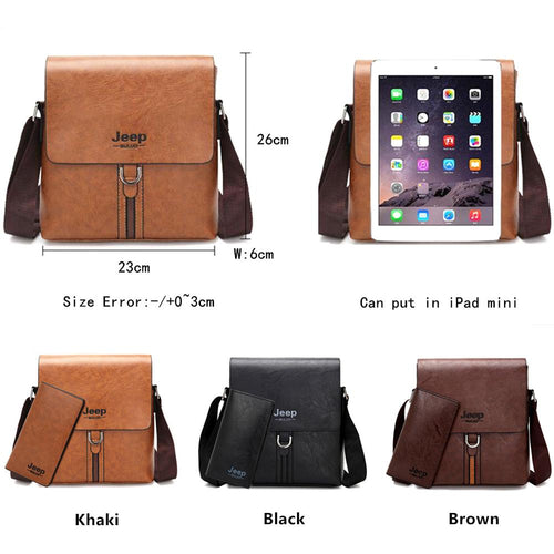 Load image into Gallery viewer, Brand High Quality Pu Leather Cross body Messenger Bag For Man iPad Famous Men Shoulder Bag Casual Business Tote Bags
