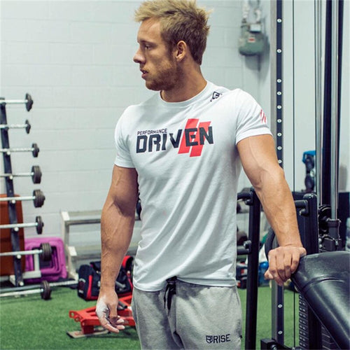 Load image into Gallery viewer, Men Brand T-shirt Gym Fitness Bodybuilding Slim Summer Casual Fashion Print Male Cotton Tee Shirt Tops Crossfit Clothing
