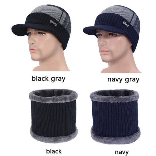 Load image into Gallery viewer, Knitted Hat Men Winter Beanie Hat Winter Hats For Men Necks Fur Bonnet Women Skullies Beanies Gorro Beany Balaclava Beanies Cap
