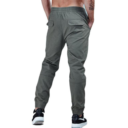 Load image into Gallery viewer, Solid Color Cotton Twill Tapered Jogger Pants-men fashion &amp; fitness-wanahavit-Khaki-30-wanahavit
