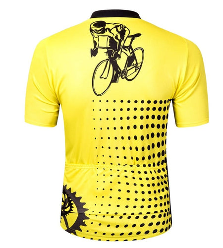 Bike Short Sleeve Team Women/Men Yellow Spandex Cycling Jersey Tops/Short Sleeve Bike Clothing Summer Cycling Jersey