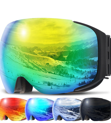 Magnetic ski goggles double layers UV400 anti-fog big ski mask glasses skiing men women snow snowboard goggles