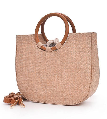 Elegant Round Handle Designer Straw Handbag-women-wanahavit-Khaki-wanahavit