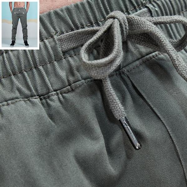 Solid Color Cotton Twill Tapered Jogger Pants-men fashion & fitness-wanahavit-Khaki-30-wanahavit