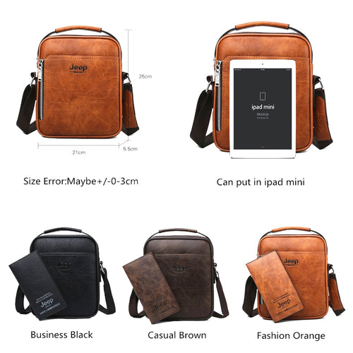 Load image into Gallery viewer, Men Messenger Bags High Quality Split Leather Large Capacity Bag
