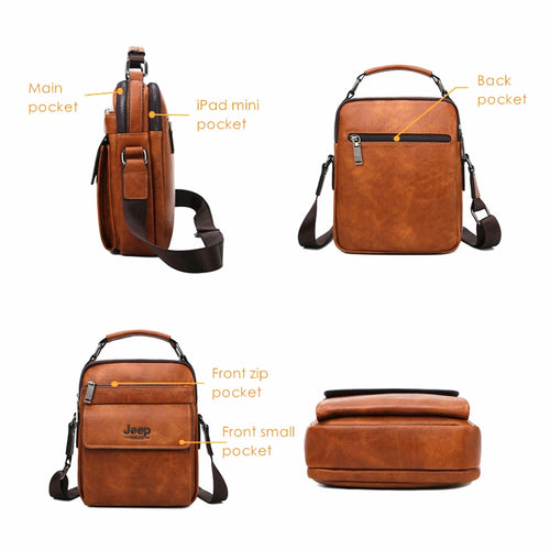 Load image into Gallery viewer, Men&#39;s Messenger Fashion Split Leather For Men Tote Bag Men Shoulder Bags High Quality Handbags New 2PC/Set
