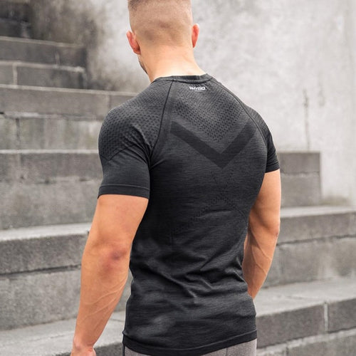 Load image into Gallery viewer, Men Compression Skinny T-shirt Gym Fitness Bodybuilding Shirt Summer Running Quick Dry Tee Tops Male Workout Crossfit Clothing
