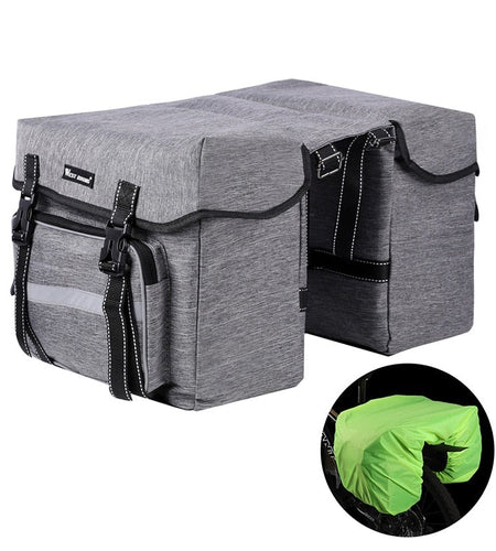 25L Large Capacity Bicycle Rear Seat Bag Rain Cover Outdoor Cycling MTB Road Bike Rear Seat Trunk Double Pannier Bag
