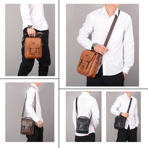 Load image into Gallery viewer, Man&#39;s Crossbody Shoulder Bag Multi-function Men Handbags Large Capacity Split Leather Bag For Man Travel
