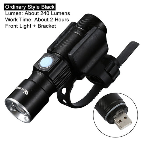 Load image into Gallery viewer, Zoomable Bike Light Waterproof Portable Tactical Torch LED Flashlight USB Rechargeable Bicycle Cycling Front Lamp
