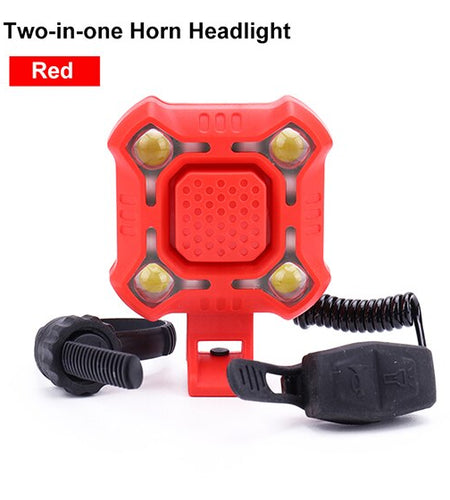 140 dB Bike Bell 4 Lamp Cycling Light 1200mAh Electric Horn Waterproof USB Charging Loud Alarm Security Bicycle Bell