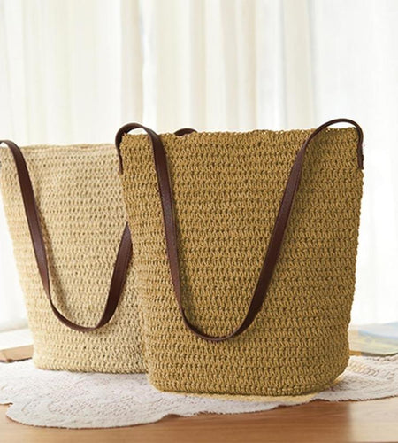 Summer Travel Beach Straw Woven Bags-women-wanahavit-Beige-wanahavit