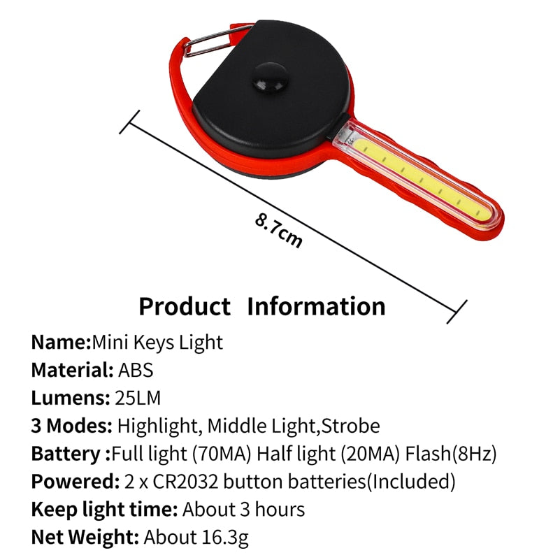 Mini LED Flashlight Key Light Outdoor Sport Camping Hiking Night Emergency Tool Lamp Key Shape Key Chain Ring Light