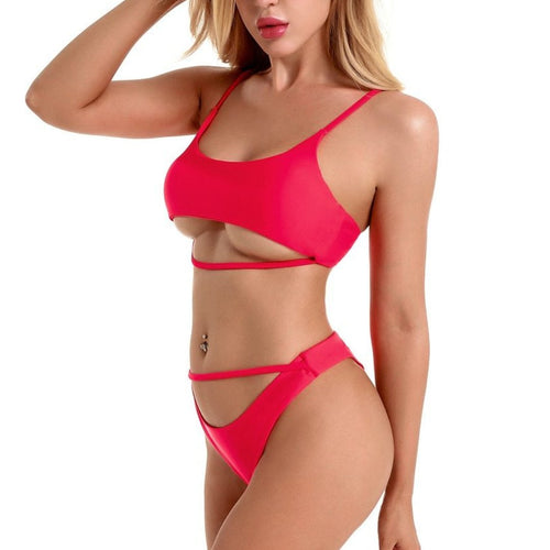 Load image into Gallery viewer, Sexy High Cut Leg Outline Bikini-women fitness-wanahavit-Red-L-wanahavit
