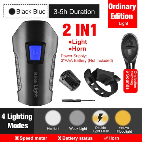 Load image into Gallery viewer, Waterproof Bicycle Light USB Rechargeable Bike Front Light Flashlight With Bike Computer LCD Speedometer Cycling Head Light Horn
