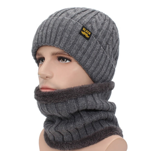 Load image into Gallery viewer, Winter Hat Scarf Skullies Beanies Men Bonnet Beanie For Men Women Brand Gorras Warm Hats Wool Male Black Knitted Hat Cap
