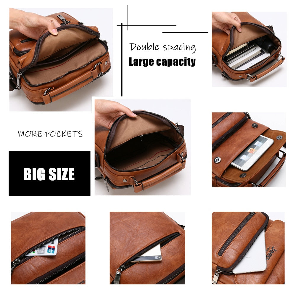Brand Man Split Leather Crossbody Shoulder Messenger Bag For iPad Big Size Men's Handbags Famous Casual Business