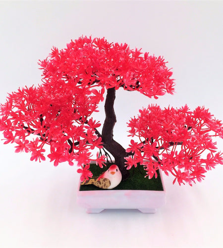 Artificial Sakura Bonsai with Vase-home accent-wanahavit-red-wanahavit