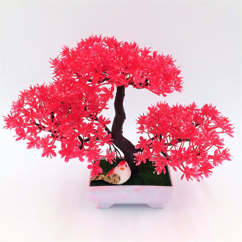 Load image into Gallery viewer, Artificial Sakura Bonsai with Vase-home accent-wanahavit-red-wanahavit
