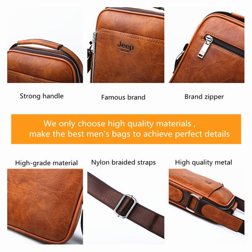 Load image into Gallery viewer, Men Messenger Bags High Quality Split Leather Large Capacity Bag
