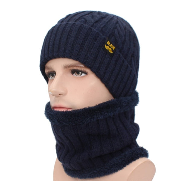 Winter Hat Scarf Skullies Beanies Men Bonnet Beanie For Men Women Brand Gorras Warm Hats Wool Male Black Knitted Hat Cap