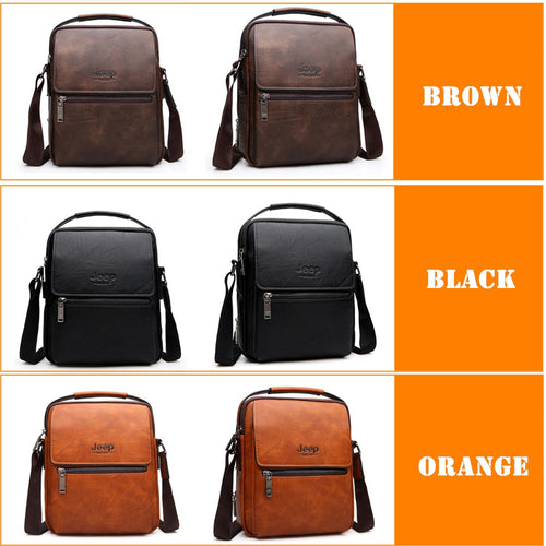 Load image into Gallery viewer, Men Leather Shoulder Bag 2 piece set Handbags Business Casual Messenger Bag Crossbody Male Tote Bags High Quality
