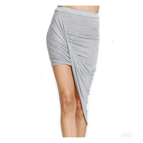Load image into Gallery viewer, Sexy Wrap Banded Waist Draped Asymmetrical Skirt-women-wanahavit-Gray-XS-wanahavit
