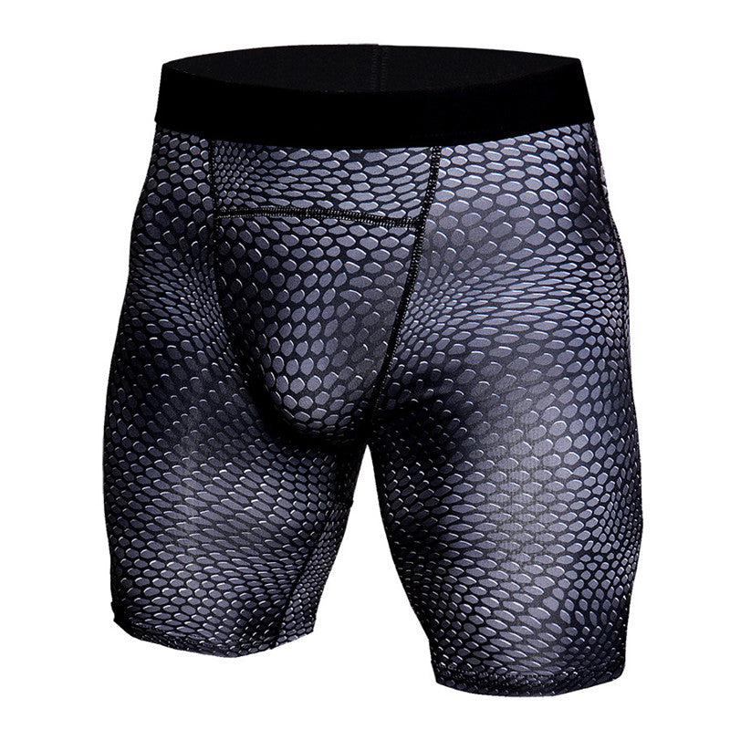 Reptilian Print Tight Compression Shorts-men fitness-wanahavit-Black Reptile-L-wanahavit