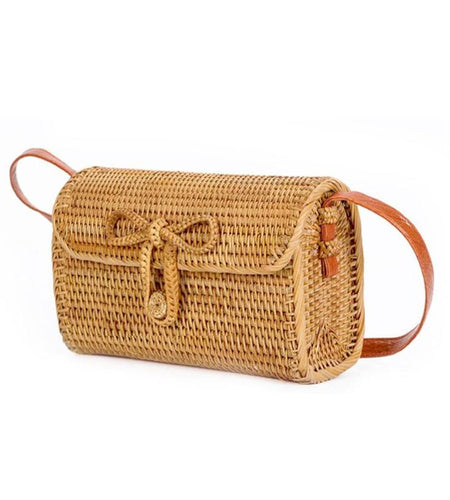 Bali Rattan Butterfly Buckle Satchel Bag-women-wanahavit-wanahavit