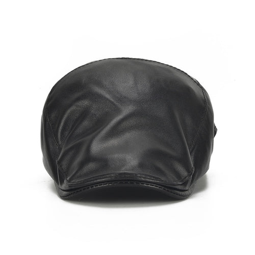 Load image into Gallery viewer, High Quality Sheepskin Genuine Leather Beret Hat Winter Boina Masculina Flat Cap Black Color Berets Caps Men Women
