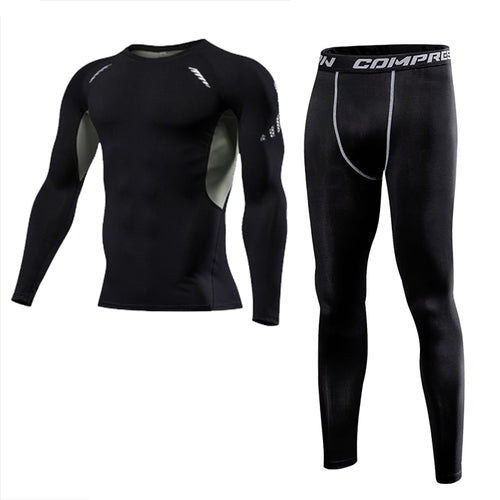 Load image into Gallery viewer, Men Clothing Sportswear Gym Fitness Compression Suits Running Set Sport Outdoor Jogging Quick Dry Tight
