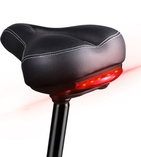 Wide Bicycle Saddle with Taillight Soft Sponge Cushion Hollow Thicken Cycling Ciclismo Seat MTB Mountain Bike Saddle