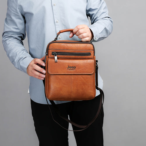 Load image into Gallery viewer, Brand Men&#39;s Crossbody Shoulder Bags High Quality Tote Fashion Business Man Messenger Bag Split Leather Handbag
