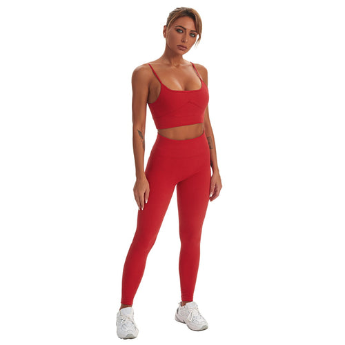Load image into Gallery viewer, Seamless Yoga Suit Women 2 PCS Sports Vest High Waist Leggings Bra Shorts Outfit Set Fitness Workout Clothes Sportswear A056RVP
