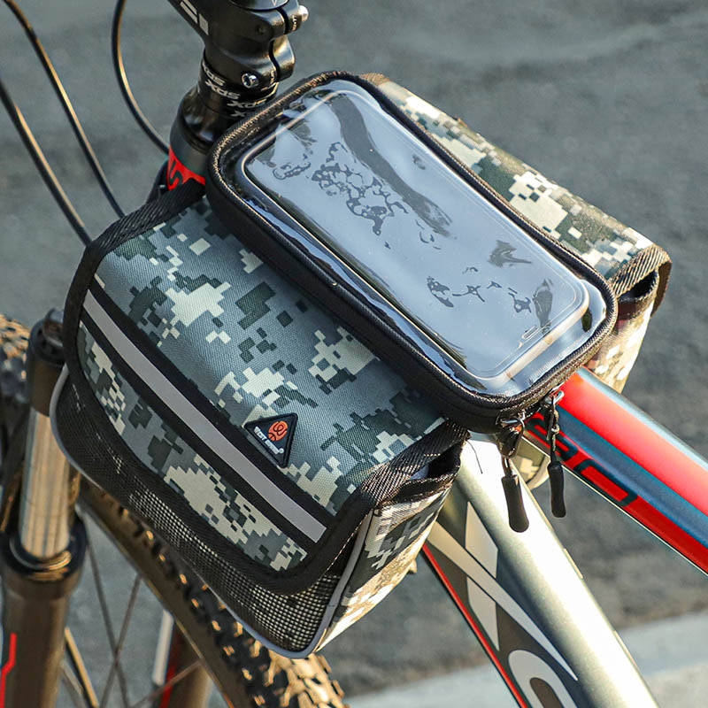 Reflective Bicycle Bag 6.5 inch Phone Bag Rainproof Front Frame Bag Sensitive Touch Screen MTB Road Bike Accessories