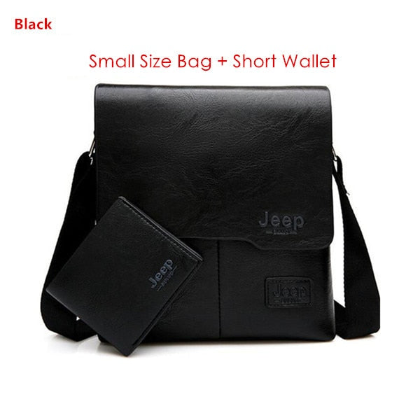 Man's Bag 2PC/Set Men Leather Messenger Shoulder Bags Business Crossbody Casual Bags Famous Brand Male Drop Shipping