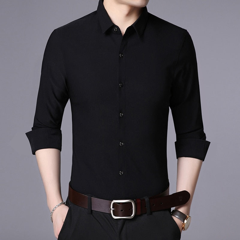 Fashion Brand Designer Shirt Men Dress Shirts Slim Fit Streetwear Long Sleeve Korean High Quality Casual Men Clothes