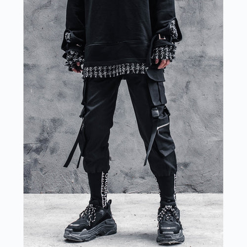 Load image into Gallery viewer, Tactical Functional Cargo Pants Joggers Men Black Multi-pocket Trousers Hip Hop Streetwear Elastic Waist Pants Techwear WB506
