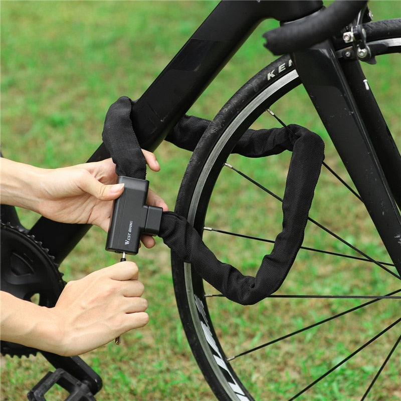 Bicycle Lock Safety Anti-theft MTB Road Bike Chain Lock With 2 Keys Scooter Electric E-Bike Cycling Accessories