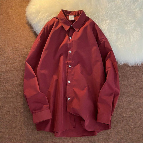 Load image into Gallery viewer, Women Shirts Long Sleeve Loose Button Up Solid Korean Oversize Shirt Fashion Turn Down Collar Casual Ladies Tops
