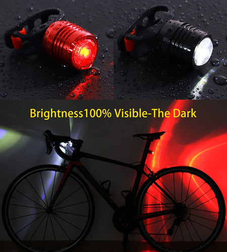 Bicycle Light USB Rechargeable Waterproof Safety Warning Flashlight Bike Lamp Running Helmet Cycling Rear Taillight