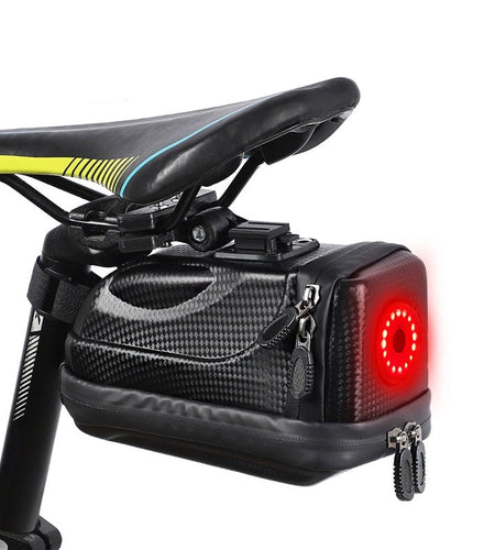 Waterproof Bike Saddle Bag With USB Rechargeable Tail Light MTB Road Bicycle Pannier Basket Cycling Accessories
