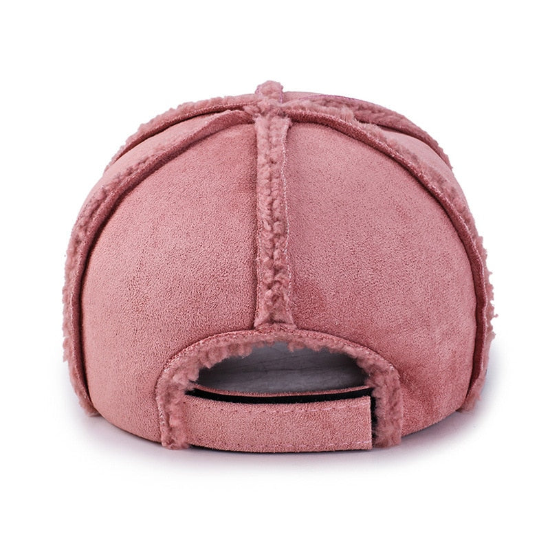 Fashion Women's Baseball Cap Winter Hat Snapback Warm Dad Caps Casquette Femme Fitted Cap Size 56-60cm